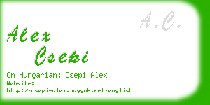 alex csepi business card